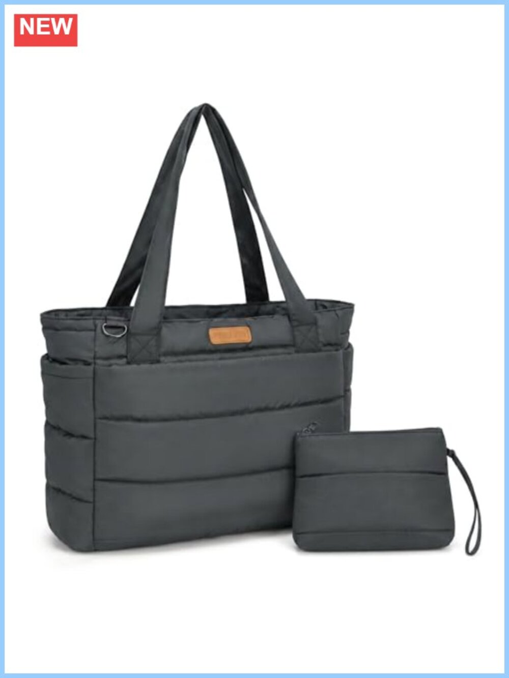 Puffer Tote Bag Lightweight Quilted Shoulder Bag 15.6 Laptop